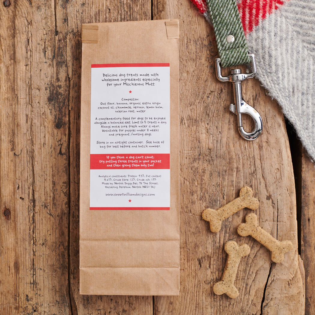 Close-up of Calming Bedtime Dog Treats — natural dog treats with soothing ingredients for restful sleep