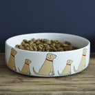 Yellow Labrador dog bowl with signature illustration — ceramic dog lover gift by Sweet William Designs