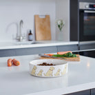 Apricot Cockapoo ceramic dog bowl in kitchen setting — illustrated Cockapoo / Labradoodle design, dishwasher safe dog lover gift by Sweet William Designs