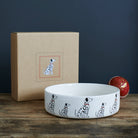 Dalmatian ceramic dog bowl with kraft gift box — thoughtful gift for Dalmatian lovers by Sweet William Designs
