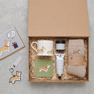 Father's Day hamper featuring Corgi socks — thoughtful dog lover gift set by Sweet William Designs