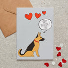 German Shepherd Valentine's Day card — illustrated dog lover greeting card by Sweet William Designs