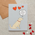 Golden Retriever Valentine's Day card — illustrated dog lover greeting card by Sweet William Designs