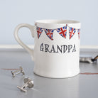 Ceramic Grandpa mug with hand-drawn Union Jack bunting, a thoughtful gift for a much-loved grandfather