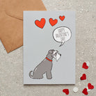 Salt & Pepper Schnauzer Valentine's Day card — illustrated dog lover greeting card by Sweet William Designs