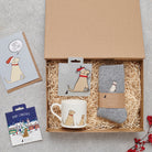 Yellow Labrador Christmas gift hamper featuring decoration, mug, socks and greeting cards — thoughtful dog lover gift set by Sweet William Designs