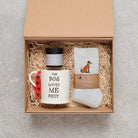 Fox lover gift hamper with fox wool socks, 'The Dog Loves Me Best' mug and Dog Walker Revival foot cream – a thoughtful fox lover gift by Sweet William Designs