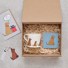 Fox Red Labrador Father's Day gift hamper featuring card, mug, coaster and keyring — thoughtful dog lover gift set by Sweet William Designs