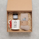 Sheep lover gift hamper with sheep wool socks, 'The Dog Loves Me Best' mug and Dog Walker Revival foot cream – a thoughtful countryside inspired gift by Sweet William Designs