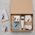 Airedale gift hamper featuring coaster and matching mug — thoughtful dog lover gift set by Sweet William Designs