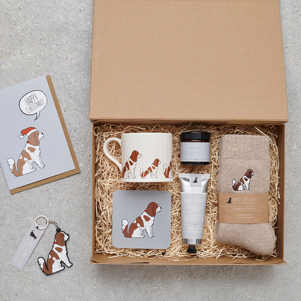 Cavalier King Charles Spaniel mug and gift hamper — dog lover gift set by Sweet William Designs