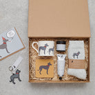 Lurcher gift hamper featuring coaster and matching mug — thoughtful dog lover gift set by Sweet William Designs