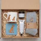 Hamper featuring Vizsla socks — thoughtful dog lover gift set by Sweet William Designs
