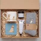 Yellow Labrador gift hamper featuring coaster and matching mug — thoughtful dog lover gift set by Sweet William Designs