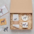 Lurcher gift hamper featuring personalised Lurcher keyring — thoughtful dog lover gift set by Sweet William Designs