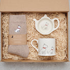 Westie gift hamper featuring teabag dish, mug & socks — thoughtful dog lover gift set by Sweet William Designs
