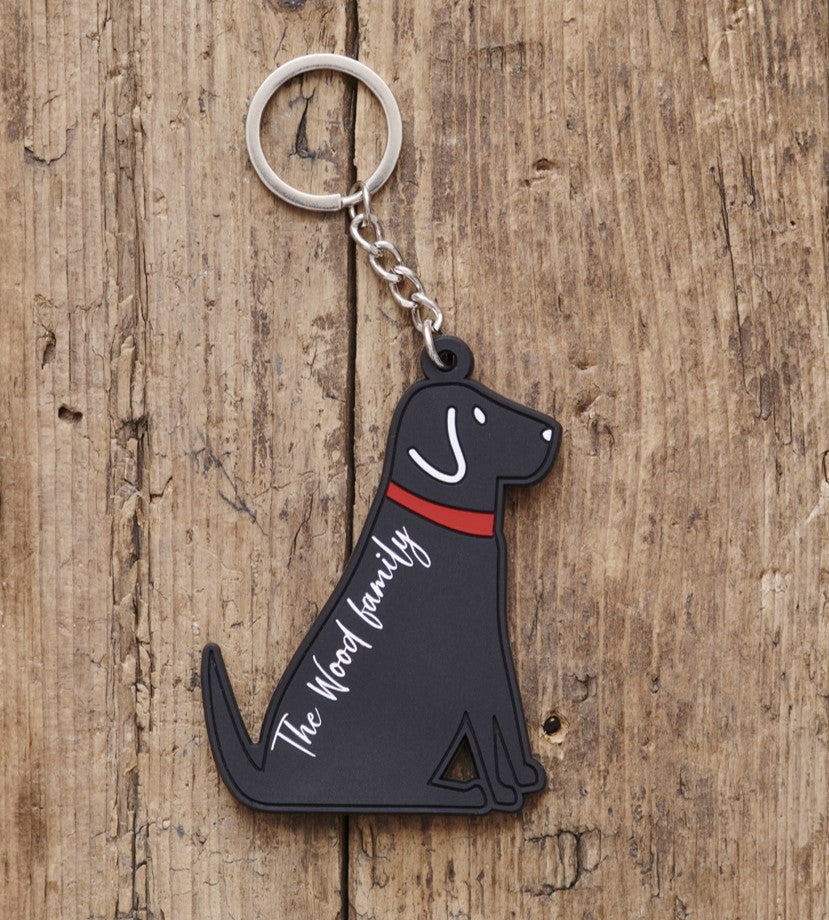 Black Labrador personalised keyring lifestyle shot — thoughtful gift for Black Lab owners by Sweet William Designs