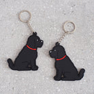 Black Cockapoo / Labradoodle keyring showing both sides — double-sided PVC design with Sweet William's classic illustration