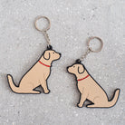 Golden Retriever keyring showing both sides — double-sided PVC design with Sweet William's classic illustration
