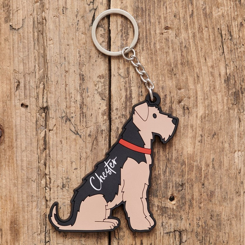 Airedale Terrier keyring — personalised dog lover gift by Sweet William Designs