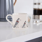 Husky mug in kitchen setting — porcelain dog mug, perfect gift for Husky owners