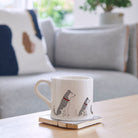 Husky mug on coffee table — illustrated ceramic dog mug by Sweet William Designs