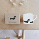 Sweet William Dachshund Mug with kraft gift box — Dachshund gift set presentation