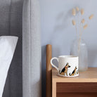 Sweet William German Shepherd Mug on a bedside table — German Shepherd dog lover gift mug