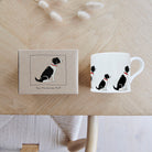 Sweet William Springer Spaniel (Black & White) Mug with kraft gift box — Springer Spaniel gift set presentation