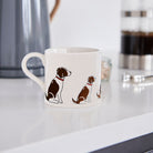 Sweet William Springer Spaniel (Liver & White) Mug in a kitchen setting — illustrated Springer Spaniel ceramic mug