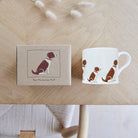 Sweet William Springer Spaniel (Liver & White) Mug with kraft gift box — Springer Spaniel gift set presentation