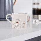 Westie mug in a kitchen setting — ceramic boxed mug, perfect Westie owner gift