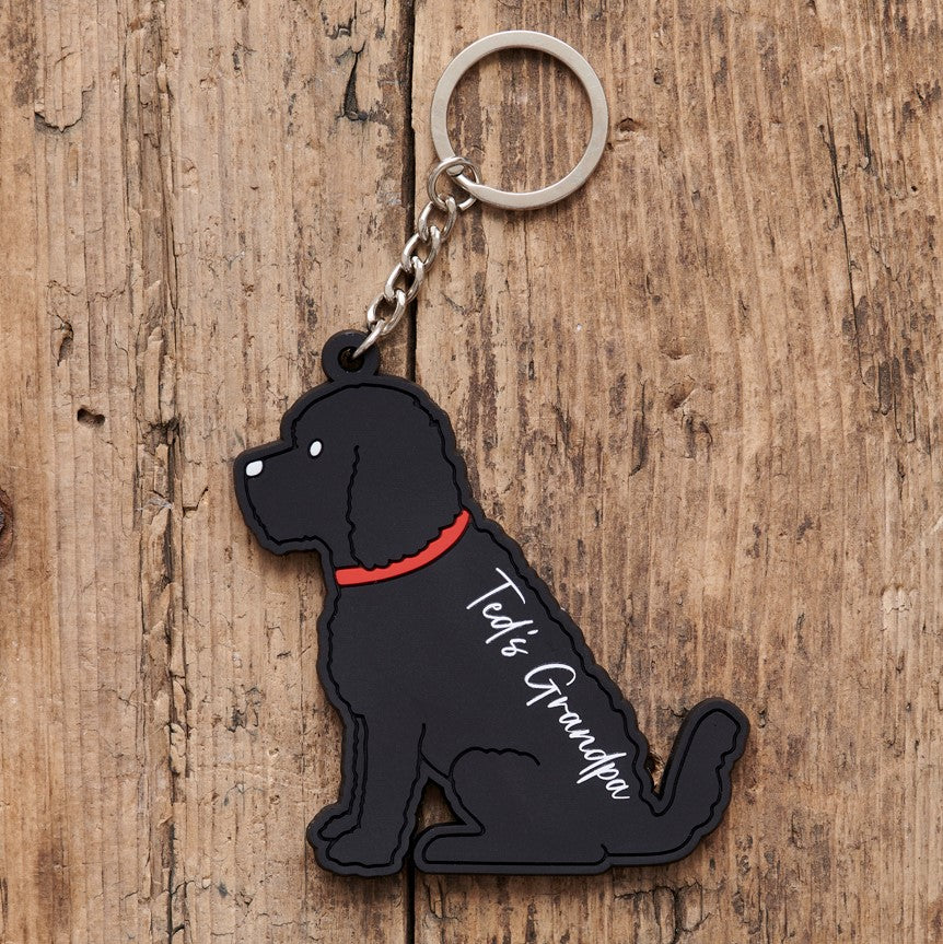 Black Cockapoo / Labradoodle keyring Father's Day gift — personalised double-sided PVC dog lover gift by Sweet William Designs