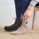 Man wearing Black Cocker Spaniel dog walking socks — embroidered wool blend, unisex gift for dog lovers