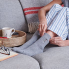 Relaxing in Dalmatian dog walking socks — cosy wool blend socks, ideal gift for Dalmatian owners
