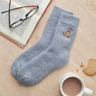 Fox Red Labrador socks laid flat — embroidered unisex wool blend socks, one size fits UK 3–12
