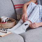Relaxing in Black Schnauzer dog walking socks — cosy wool blend socks, ideal gift for Schnauzer owners