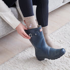 Westie dog walking socks worn with wellies — perfect gift for dog walkers and countryside lovers