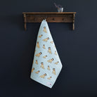 Pug tea towel in thick organic cotton — screen printed Pug illustration, kitchen gift for dog lovers by Sweet William Designs