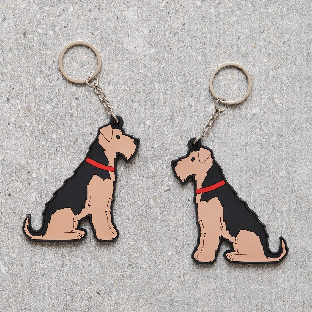 Airedale Terrier keyring — personalised dog lover gift by Sweet William Designs
