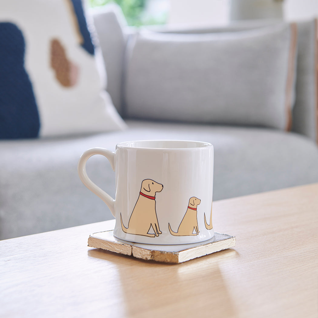 Sweet William Yellow Labrador Mug close-up — Yellow Lab dog lover gift mug