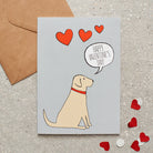 Yellow Labrador Valentine's Day card — illustrated dog lover greeting card by Sweet William Designs