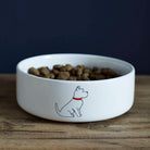 Westie dog bowl — ceramic bowl with signature Westie illustration on the outside, dog lover gift by Sweet William Designs