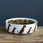 Boxer ceramic dog bowl — illustrated Boxer dog design, dishwasher safe dog lover gift by Sweet William Designs