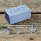 Pug cufflinks and dog tag set with Sweet William Designs gift box — silver-plated Daddy & Me gift for Pug owners