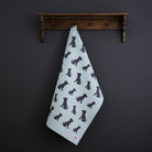 Staffie tea towel in thick organic cotton — screen printed Staffie illustration, kitchen gift for dog lovers by Sweet William Designs