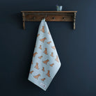 Golden Cocker Spaniel tea towel in thick organic cotton — screen printed Golden Cocker Spaniel illustration, kitchen gift for dog lovers by Sweet William Designs