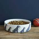 Grey & White Schnauzer large dog bowl — ceramic salt and pepper Schnauzer gift by Sweet William Designs