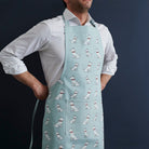 Westie organic cotton apron — screen-printed repeat pattern, front pocket & adjustable strap, gift for Westie lovers
