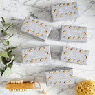 Collection of Border Terrier triple milled soaps on marble surface — honey-enriched luxury dog lover gift by Sweet William Designs